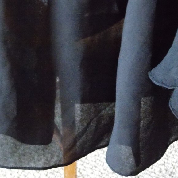 Vintage Alfani Black Silk and Silk Chiffon Skirt - Picture 5 of 7